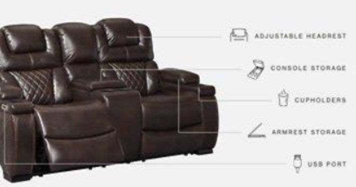 Warnerton Power Reclining Loveseat with Console