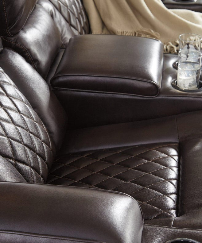 Warnerton Power Reclining Loveseat with Console